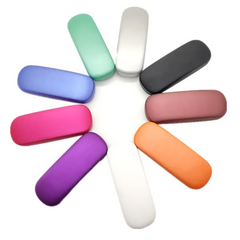 Fashionable Simple Solid Color Large Frame PU Glasses Case