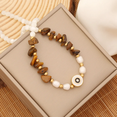 Women'S Fashion Natural Stone Boho Statement Eye Pendant Necklace