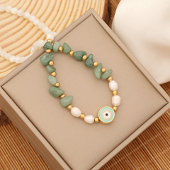 Women'S Fashion Natural Stone Boho Statement Eye Pendant Necklace
