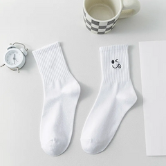 Women Fashion Funny Small Eyes Embroidered Socks