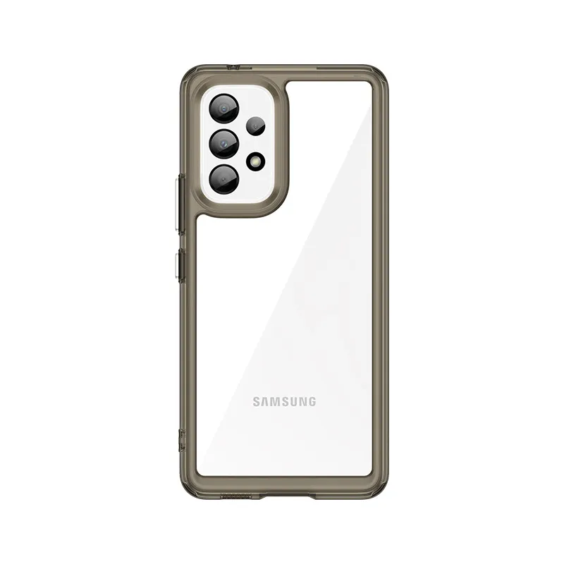 Women Simple Solid Color Colorful Samsung Acrylic Anti-Drop Protective Case