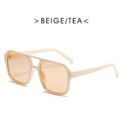 Fashion Simple Double Bridge Retro Large Frame Sunshade Sunglasses