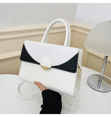 Women Fashion Color Matching Flap Handbag