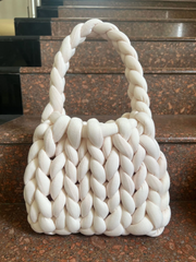 omen Fashion Solid Color Hand-Woven Wool Handbag