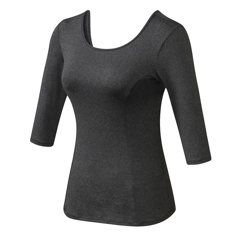 Women'S Fitness Running Tight Quick Dry Back Crossover Long Sleeve Sports Top