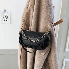 Women Fashion Crocodile Pattern PU Underarm Bag