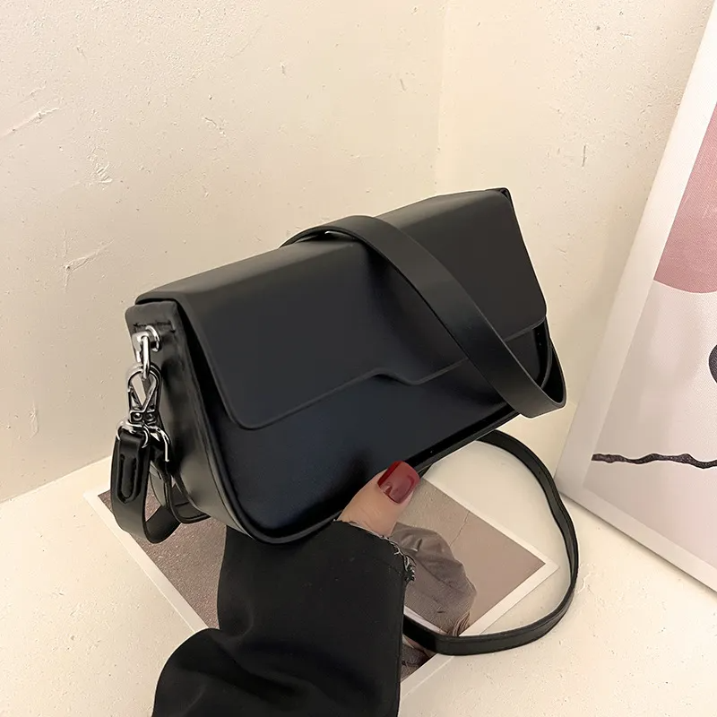 Women Casual Design Solid Color Large Capacity Square Shoulder Handle Bag