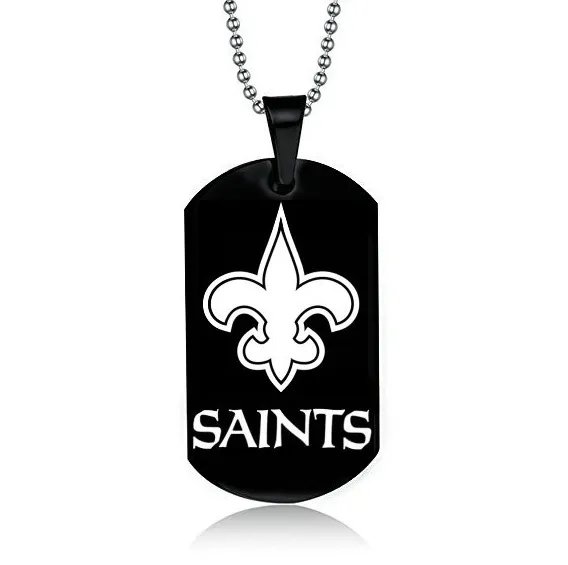 Men Simple Black Saints Necklace