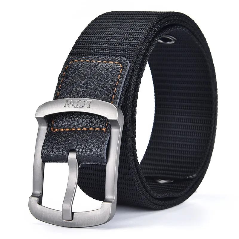 Men Casual Knitted Canvas Stripe Belt