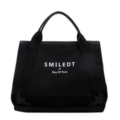 Women Fashion Casual Letter Pattern Large Capacity Canvas Tote Shoulder Bag