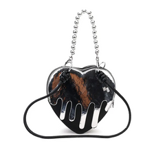 Women'S Fashion Design Dark Gothic Heart Chain Shoulder Bag