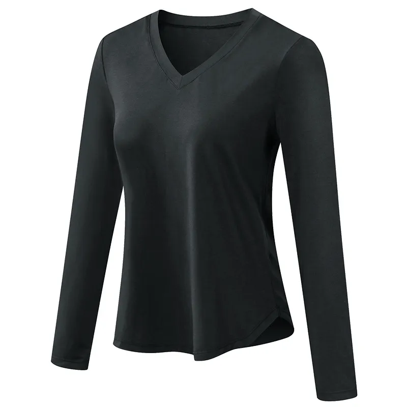 Women'S Casual Quick-Drying Breathable Running Training Yoga Sports Long-Sleeved T-Shirt