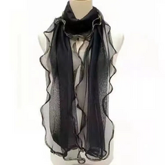 Solid Color Fashion Women Curled Ruffled Stretch Women Scarf