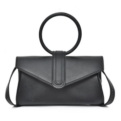 Woman Sweet Candy Color Ring Handle Solid Pu Crossbody Bag