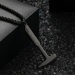 Men'S Casual Titanium Steel Hammer Pendant Necklace