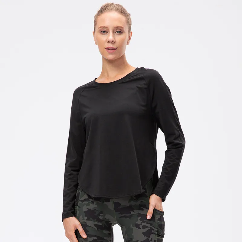 Women'S Autumn And Winter Loose Running Sports Quick-Drying Breathable Long-Sleeved T-Shirt
