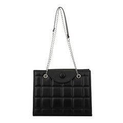 Women Classic Elegant Metal Chain Large Capacity Underarm Square Bag