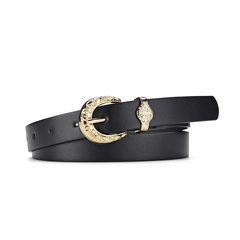 Women Solid Color Simple PU Pin Buckle Belt
