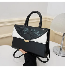 Women Fashion Color Matching Flap Handbag