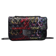 Graffiti Design Chain Square Shoulder Bag