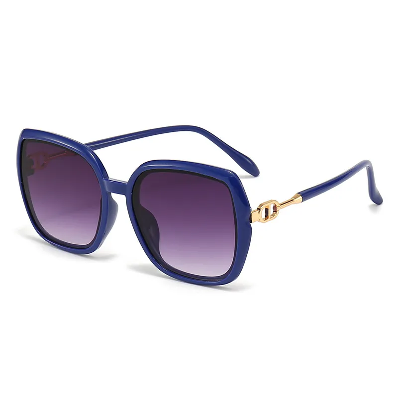 Women'S Fashion Retro Colorful Large Square Frame Metal Sunglasses