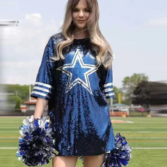 Women Fashion Simple Star Sequin Dress
