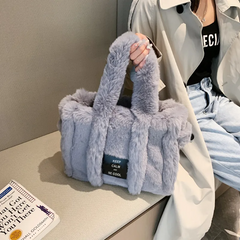 Women'S Fashion Plush Solid Color One Shoulder Design Handbag