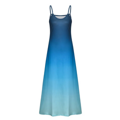 Women Gradient Color Sleeveless Maxi Sling Dress