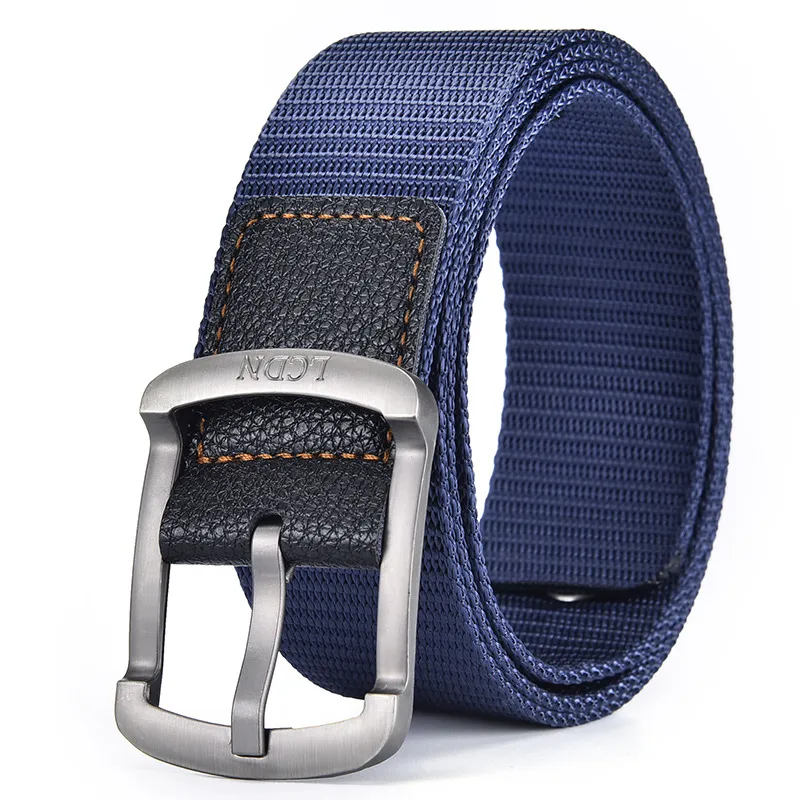 Men Casual Knitted Canvas Stripe Belt