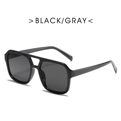 Fashion Simple Double Bridge Retro Large Frame Sunshade Sunglasses