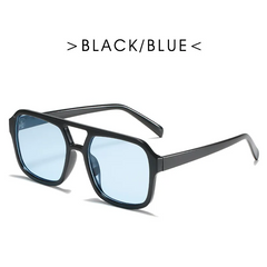 Fashion Simple Double Bridge Retro Large Frame Sunshade Sunglasses