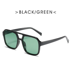 Fashion Simple Double Bridge Retro Large Frame Sunshade Sunglasses