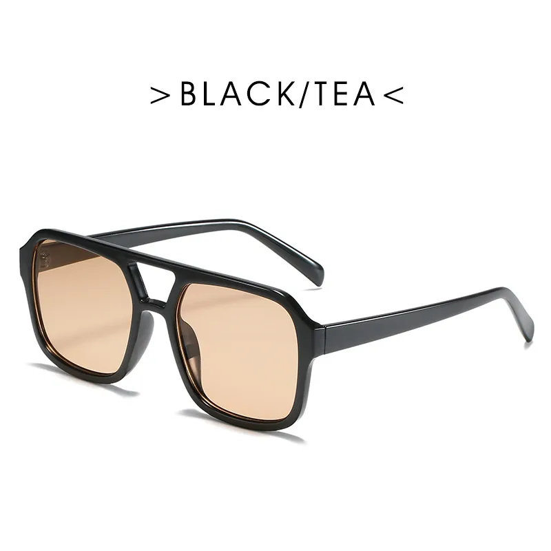 Fashion Simple Double Bridge Retro Large Frame Sunshade Sunglasses