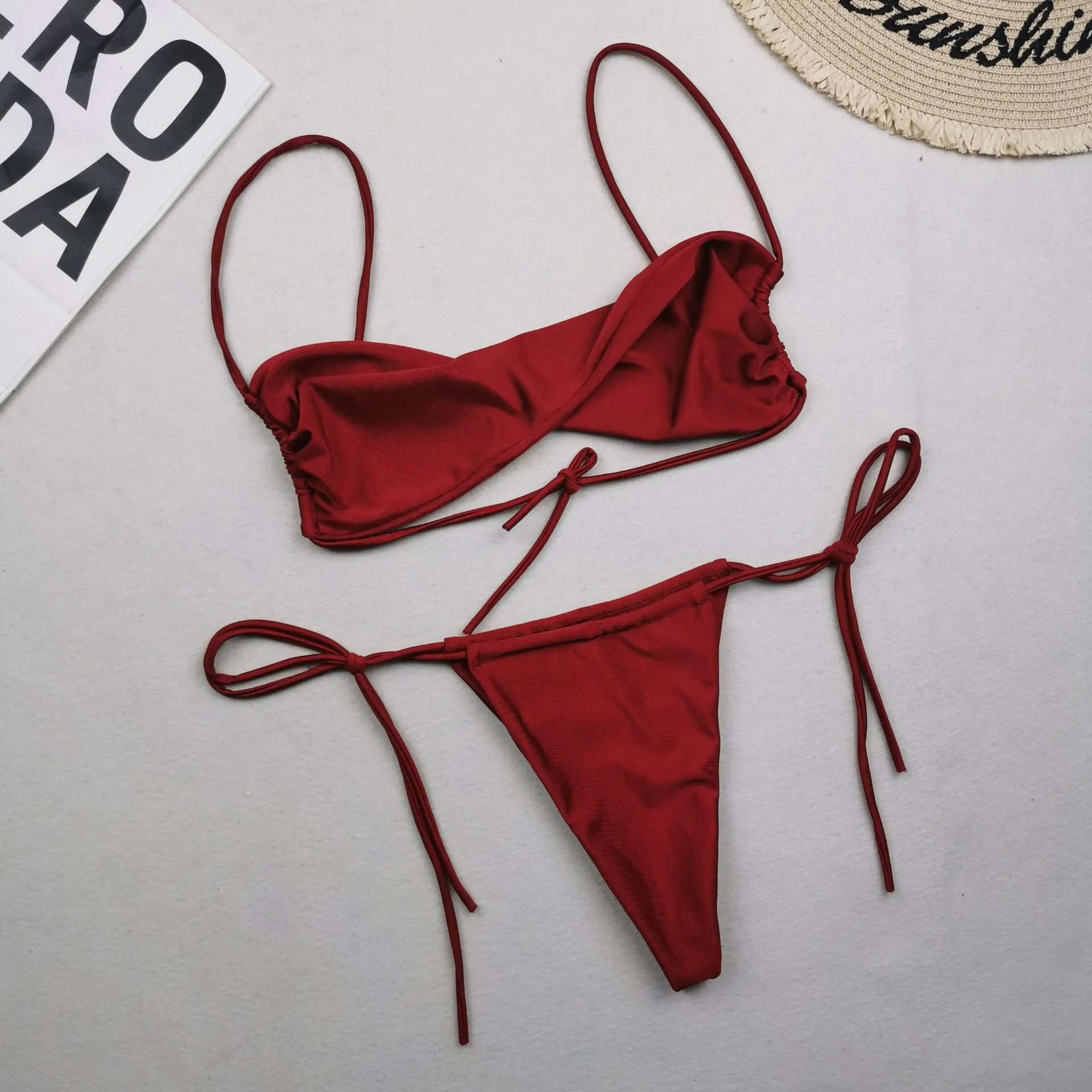 Women'S Sexy Solid Color Bikini Swimwear