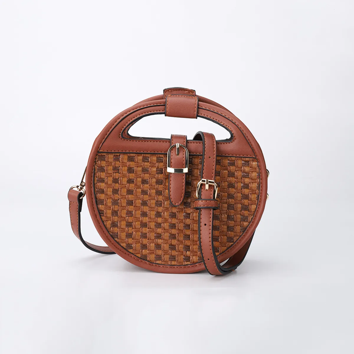 Women Fashion Casual High-Quality Textured One-Shoulder Woven Bag