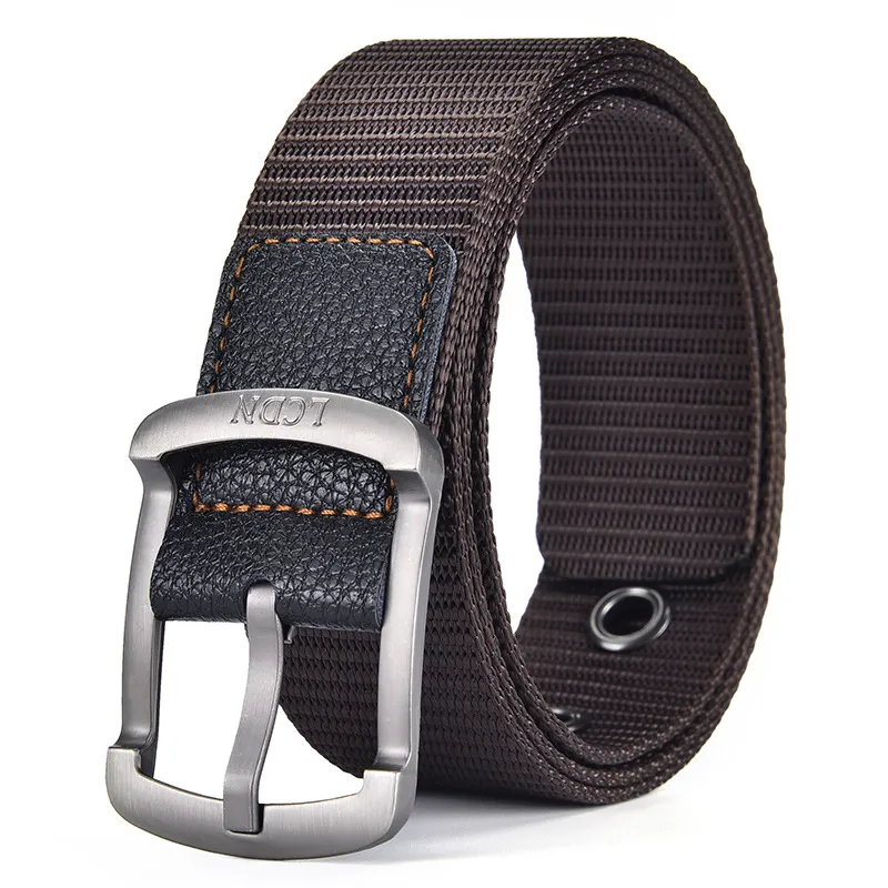 Men Casual Knitted Canvas Stripe Belt