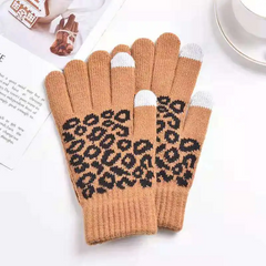 Fashion Leopard Pattern Touch Screen Design Gloves