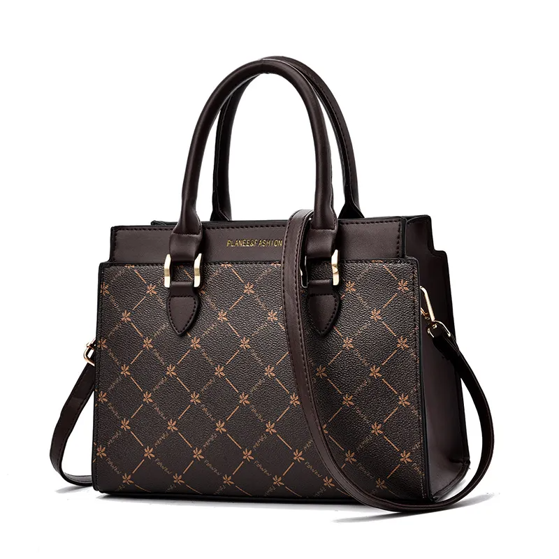 Women Casual Design Plaid Pattern Large Capacity Shoulder Handle Bag