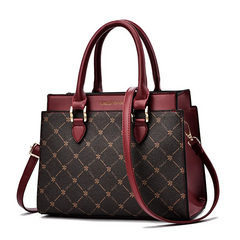 Women Casual Design Plaid Pattern Large Capacity Shoulder Handle Bag