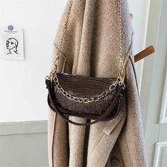 Women Fashion Crocodile Pattern PU Underarm Bag