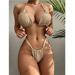 Women'S Sexy Basic Solid Color Bikini Swimwear