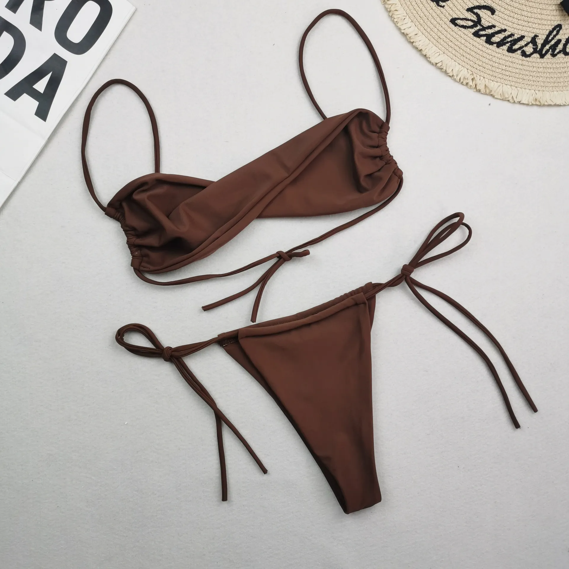 Women'S Sexy Solid Color Bikini Swimwear