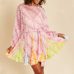Women Fashion Graphic Printing Long Sleeve Dress