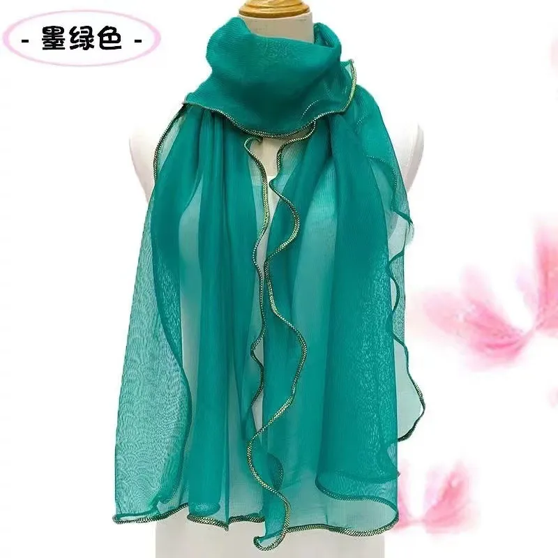 Solid Color Fashion Women Curled Ruffled Stretch Women Scarf