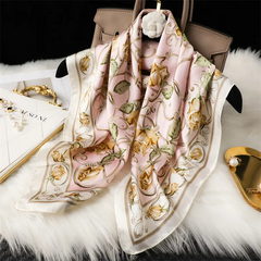 Imitation Silk Women 70 Small Square Scarf