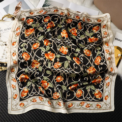 Imitation Silk Women 70 Small Square Scarf
