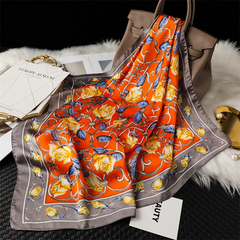 Imitation Silk Women 70 Small Square Scarf