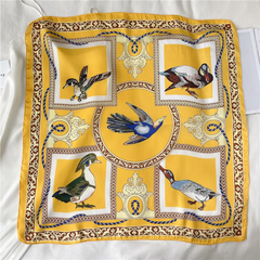 Animal Cartoon Rabbit Pattern Silk Like Sating Scarf