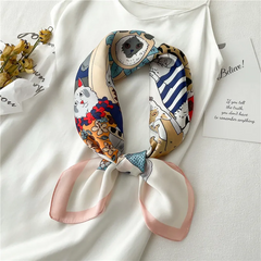 Spring And Summer Cartoon Cute Silk Like Satin Scarf
