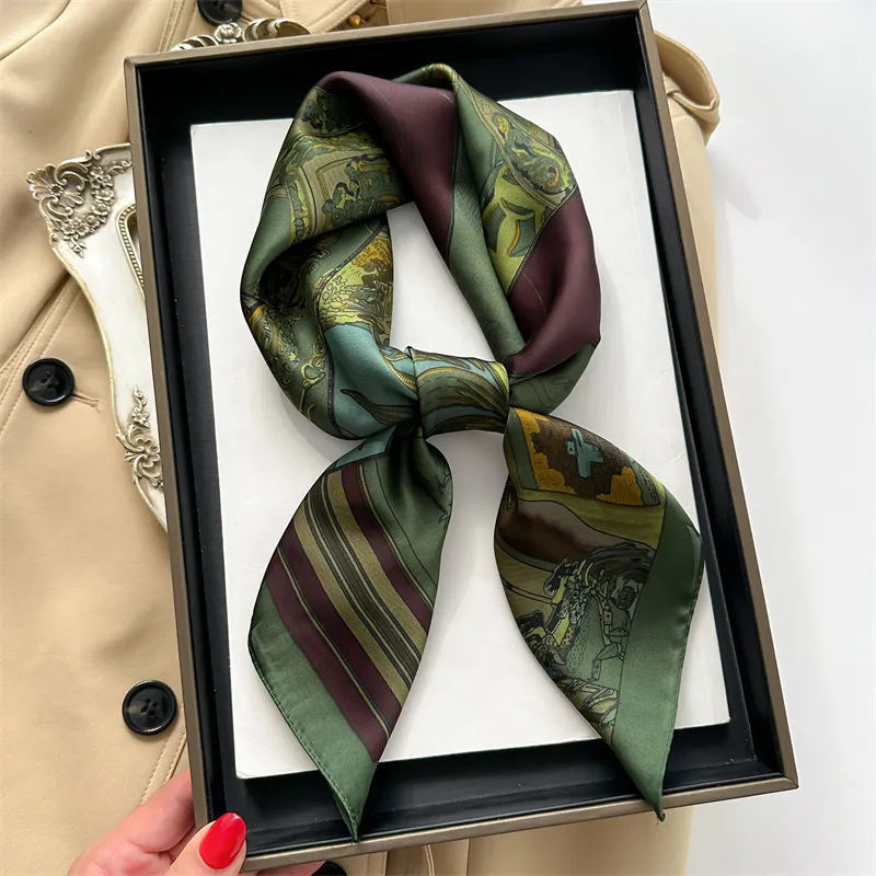 Spring And Summer Cartoon Cute Silk Like Satin Scarf